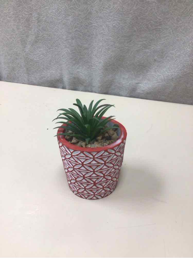 ARTIFICIAL PLANT RED WHITE POT