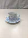 4 VINTAGE BLUE/BROWN MUGS