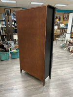 BLACK BOOKSHELF W/STORAGE