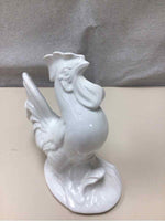 WHITE CERAMIC ROOSTER