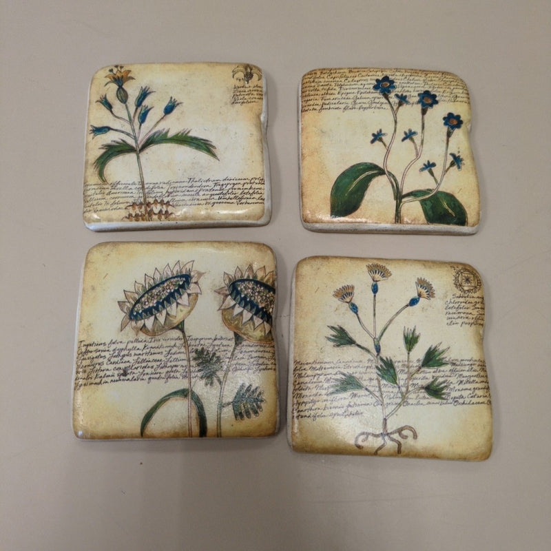 4 BOTANICAL COASTERS