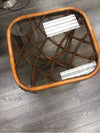 RATTAN & BAMBOO GLASS TOP END TABLE
