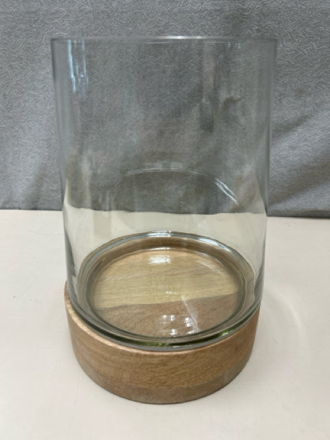 GLASS TERRARIUM ON WOOD STAND