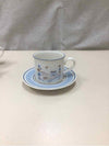 4 VINTAGE BLUE/BROWN MUGS
