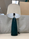 PHTHALO GREEN BASE BEIGE SHADE LAMP