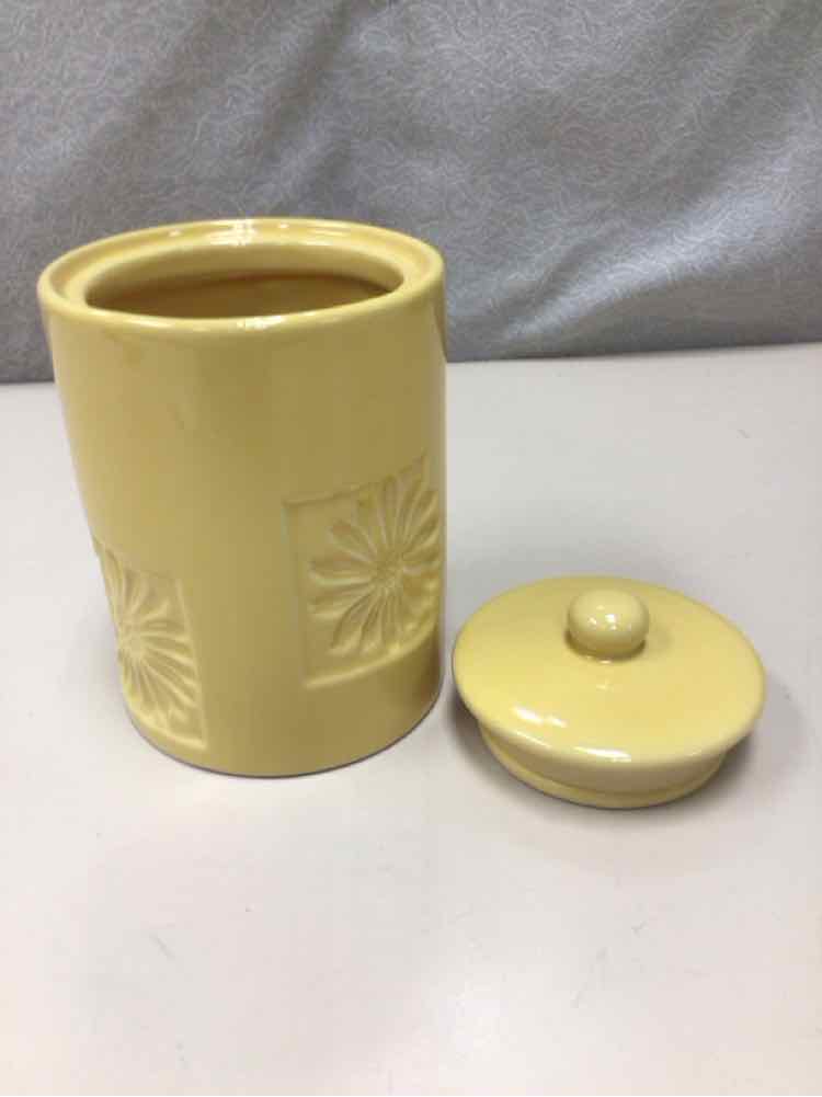 YELLOW CERAMIC KITCHEN CANISTER
