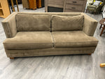 BROWN NAILHEAD SOFA