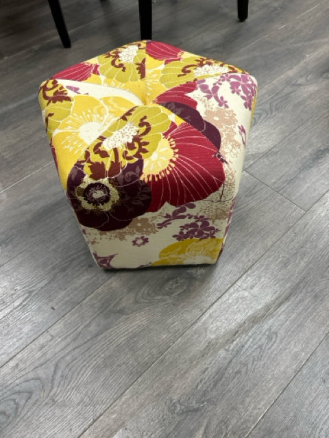 PURPLE FLORAL OTTOMAN