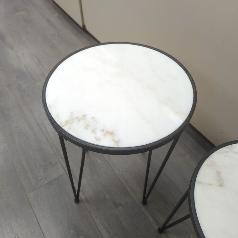 ROUND STONE TOP END TABLE