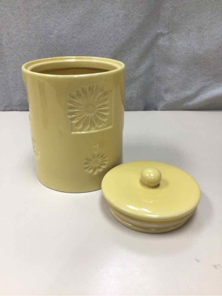 YELLOW CERAMIC KITCHEN CANISTER