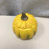 SMALL CERAMIC YELLOW PUMPKIN W/LID