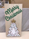 "MERRY CHRISTMAS" HANGING WOOD SIGN