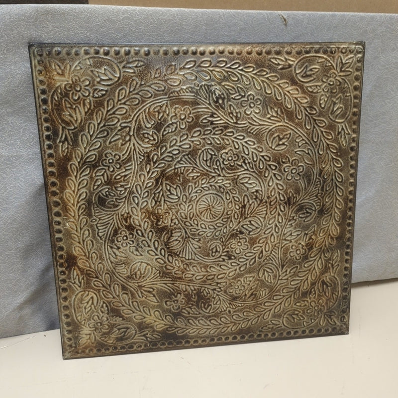 BRONZY SQUARE METAL EMBLEM