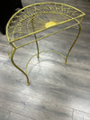 YELLOW METAL CRESCENT SIDE TABLE