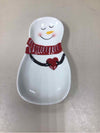 SNOWMAN DISH W/RED SCARF