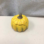 SMALL CERAMIC YELLOW PUMPKIN W/LID
