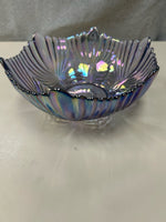 PURPLE GLASS PULLED FEATHER STYLE BOWL