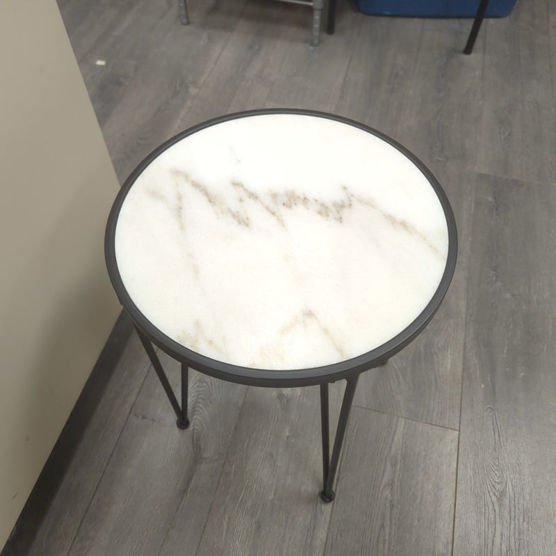 ROUND STONE TOP END TABLE