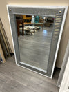 SILVER METAL WHITE FRAMED MIRROR
