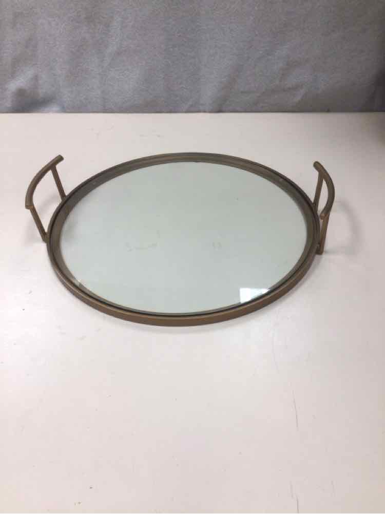 GLASS/GOLD METAL TRAY