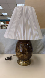 BROWN W/BRASS BASE LAMP