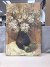 WHITE BROWN FLORAL CANVAS