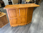 WOOD BAR CABINET DROP LEAF