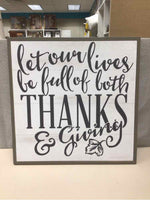 ''LET OUR LIVES'' WOOD SIGN