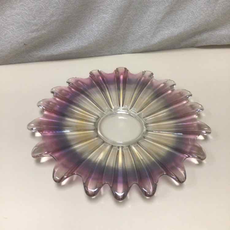 PURPLE PRESSED GLASS DISH