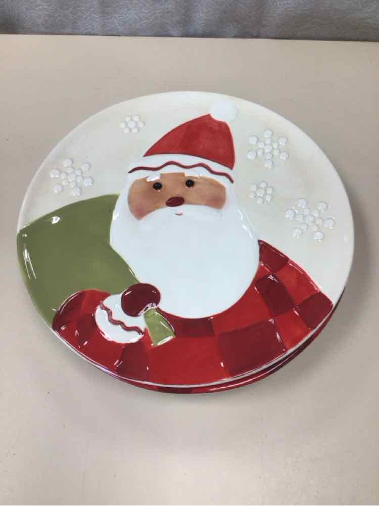 4 SANTA PLATES