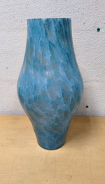 BLUE SWIRL GLASS VASE