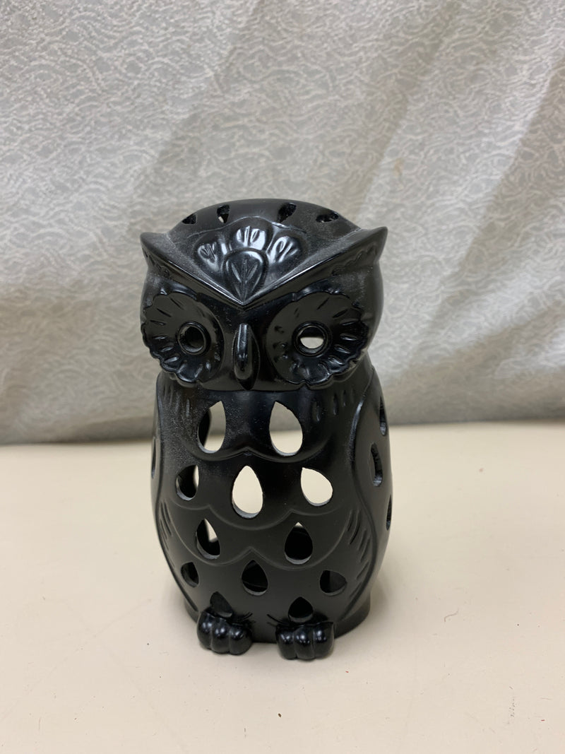 BLACK CUTOUT OWL VOTIVE