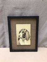 FRAMED BASSET HOUND ART