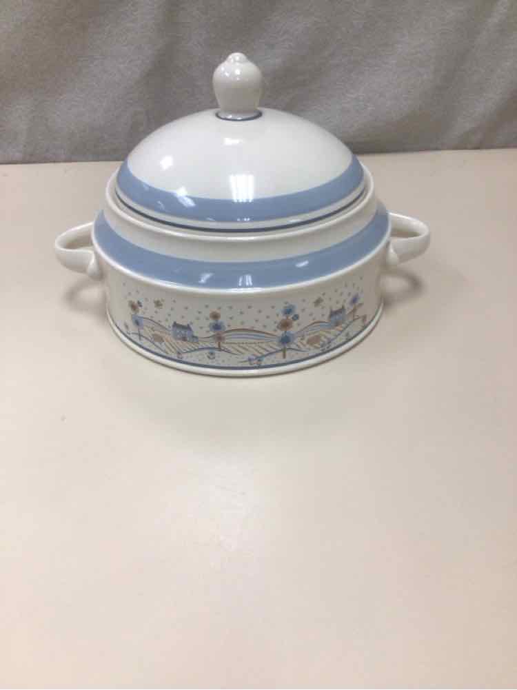 VINTAGE BLUE/BROWN CASSEROLE DISH