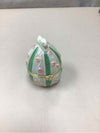 GREEN/WHITE TRINKET BOX W/BUNNY