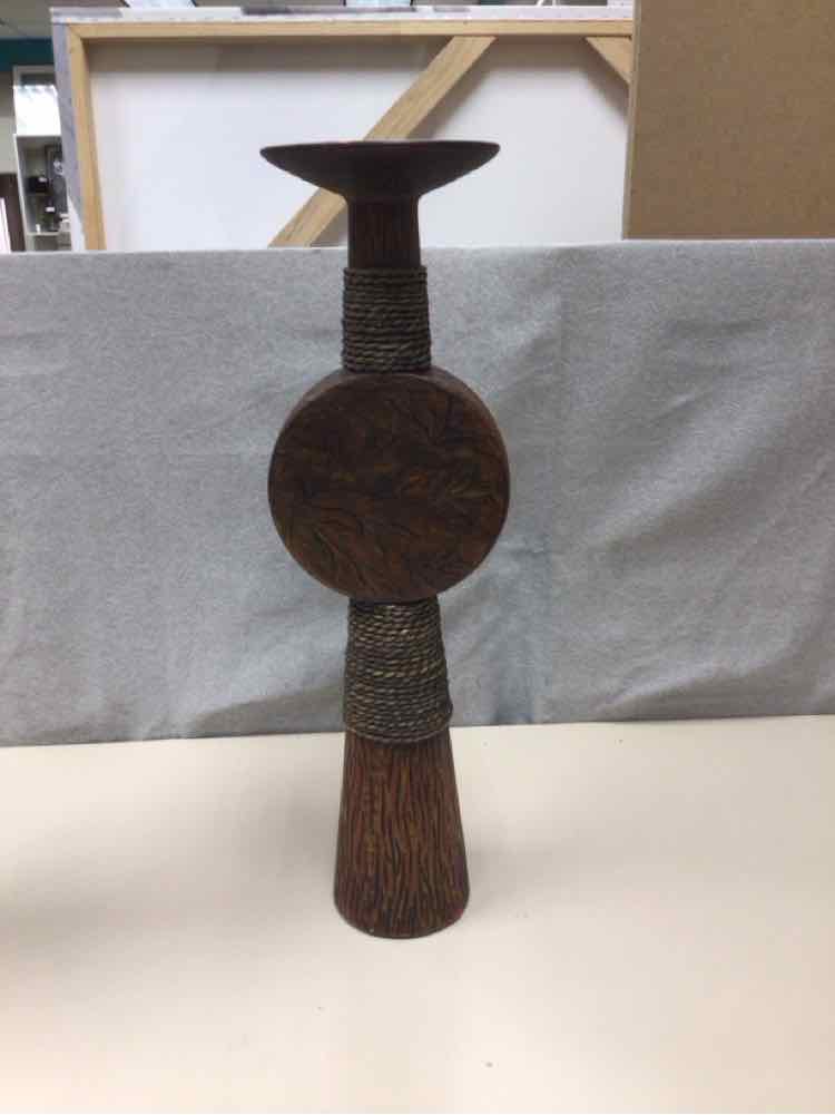 TALL BROWN CANDLE HOLDER