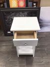 WHITE SLATTED WOOD NIGHTSTAND