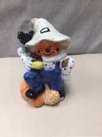 CERAMIC SCARECROW COOKIE JAR