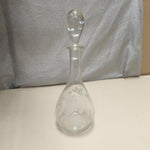 GLASS DECANTER W/ LEAVES & STOPPER