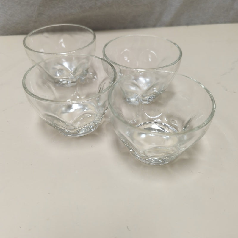 4 SHORT CLEAR GLASSES